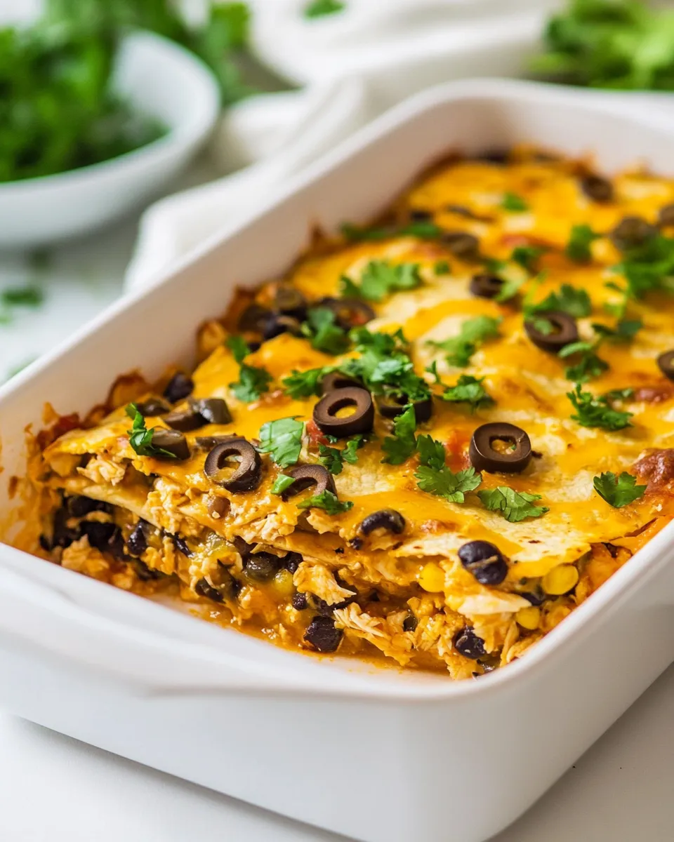 Homemade Baked Chicken Quesadilla Casserole plate image