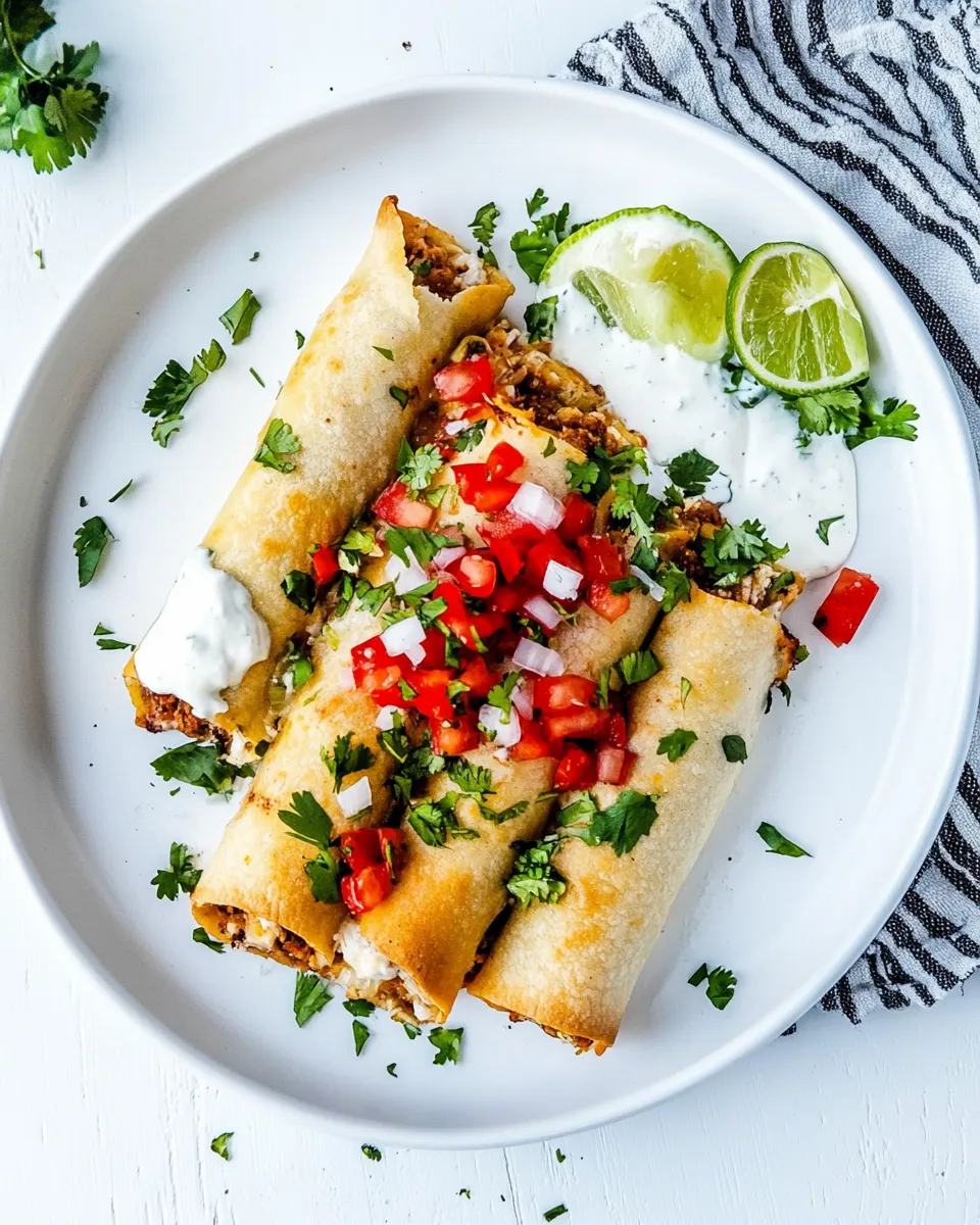 Easy Baked Creamy Chicken Taquitos food shot