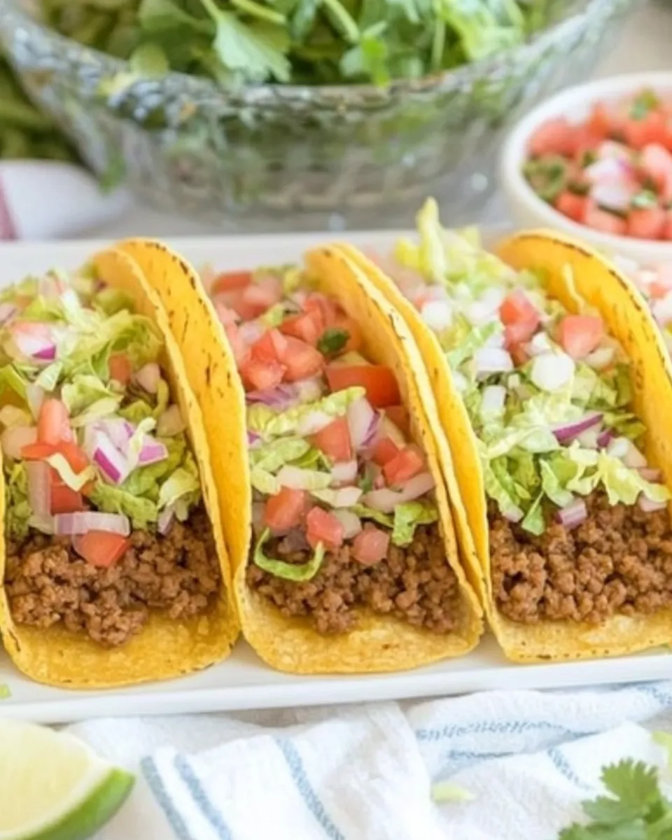 Easy Baked Crispy Ground Beef Tacos recipe image