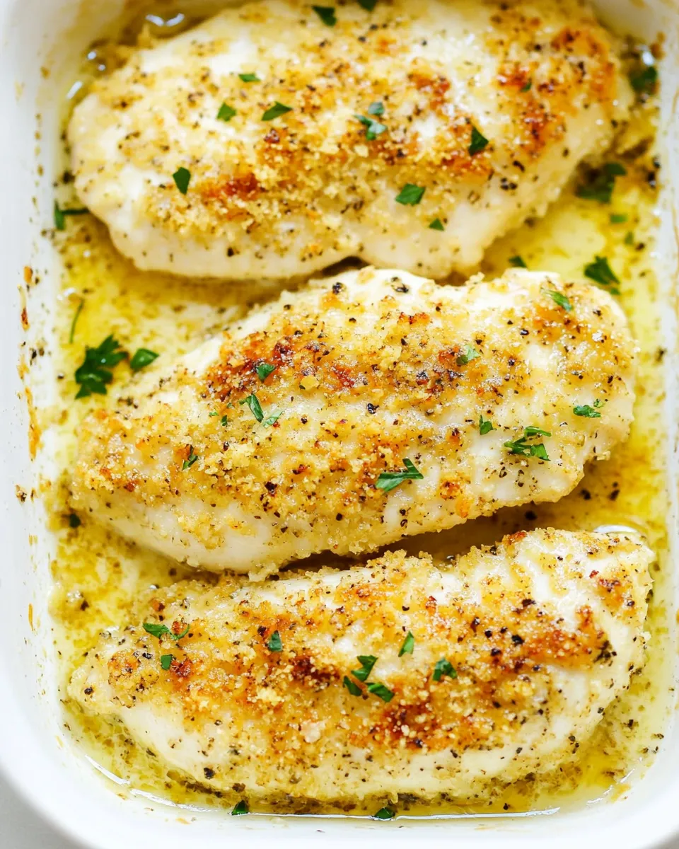 Delicious Baked Parmesan Garlic Chicken (4 ingredients!) image