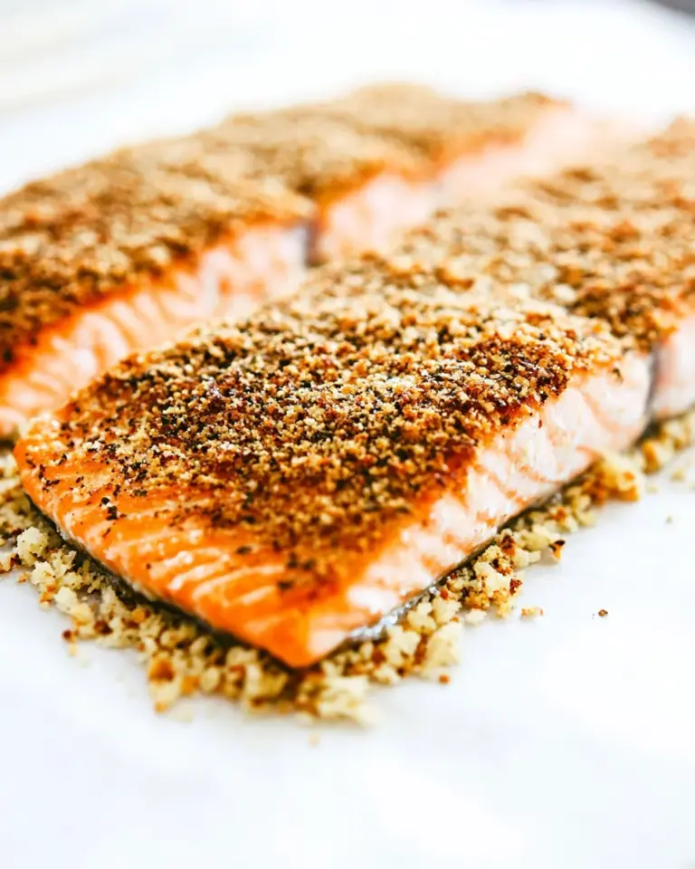 Homemade Baked Salmon with Garlic Parmesan Bread Crumbs photo