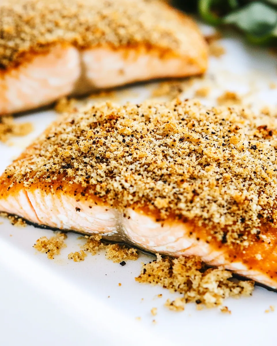 Classic Baked Salmon with Garlic Parmesan Bread Crumbs image