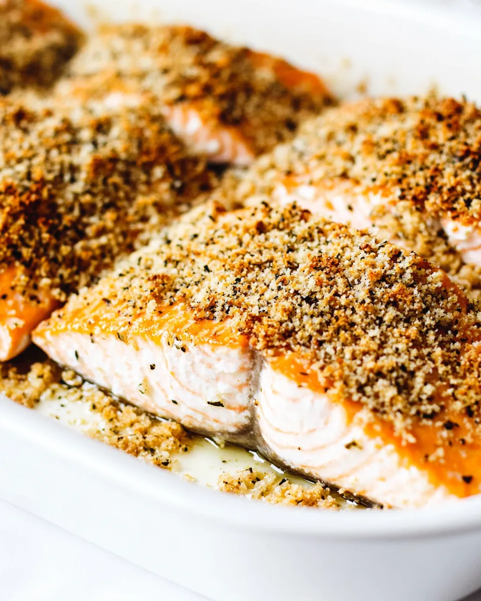 Delicious Baked Salmon with Garlic Parmesan Bread Crumbs dish photo