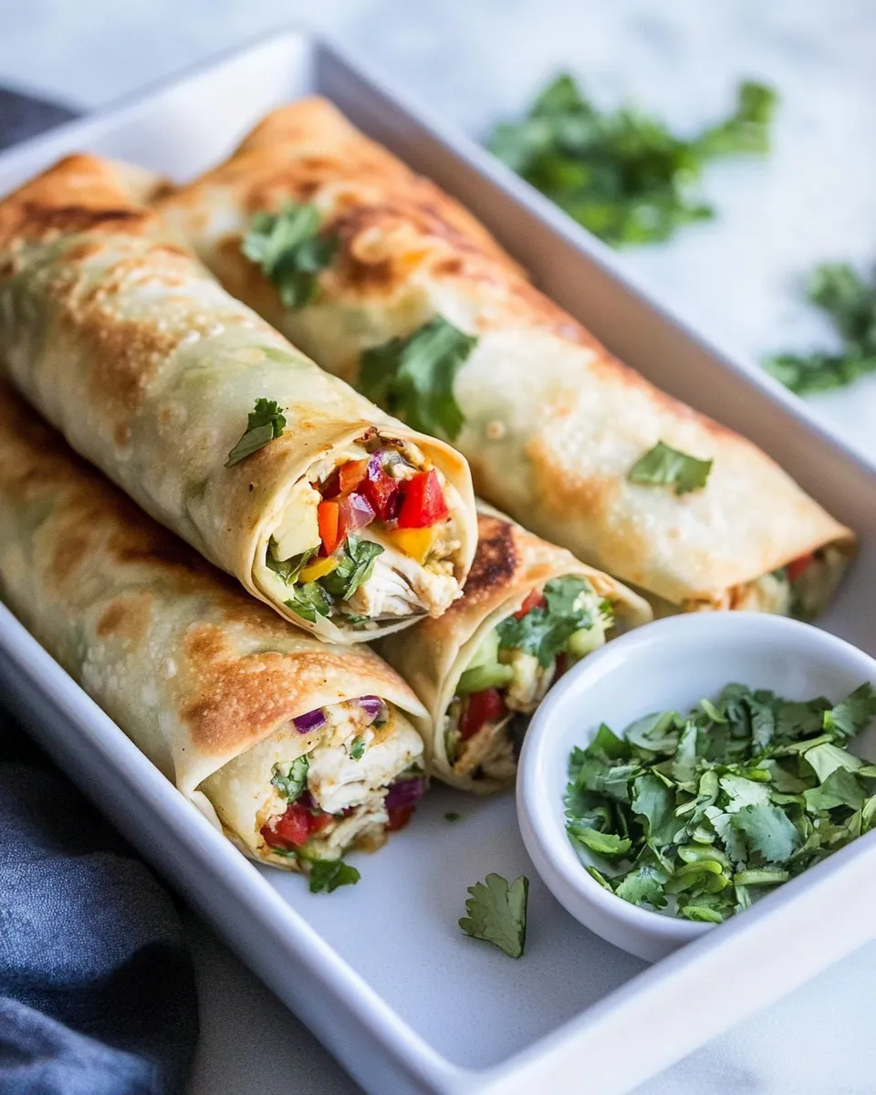 Delicious Baked Southwestern Chicken Egg Rolls dish photo