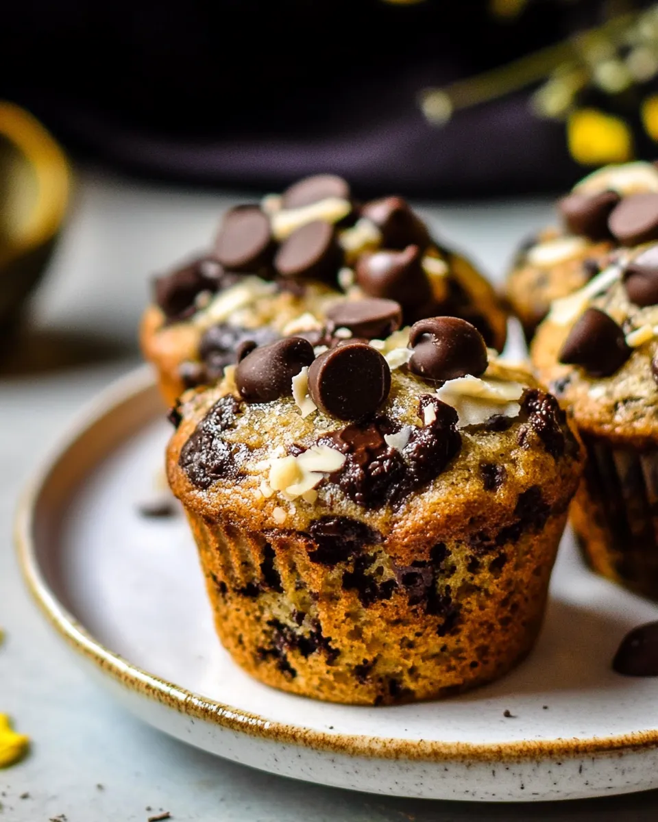 Classic Bakery Style Chocolate Chip Muffins. food shot