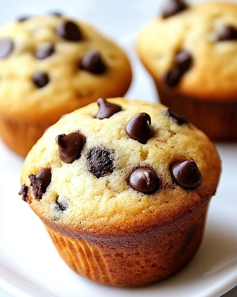 Homemade Bakery Style Jumbo Chocolate Chip Muffins photo