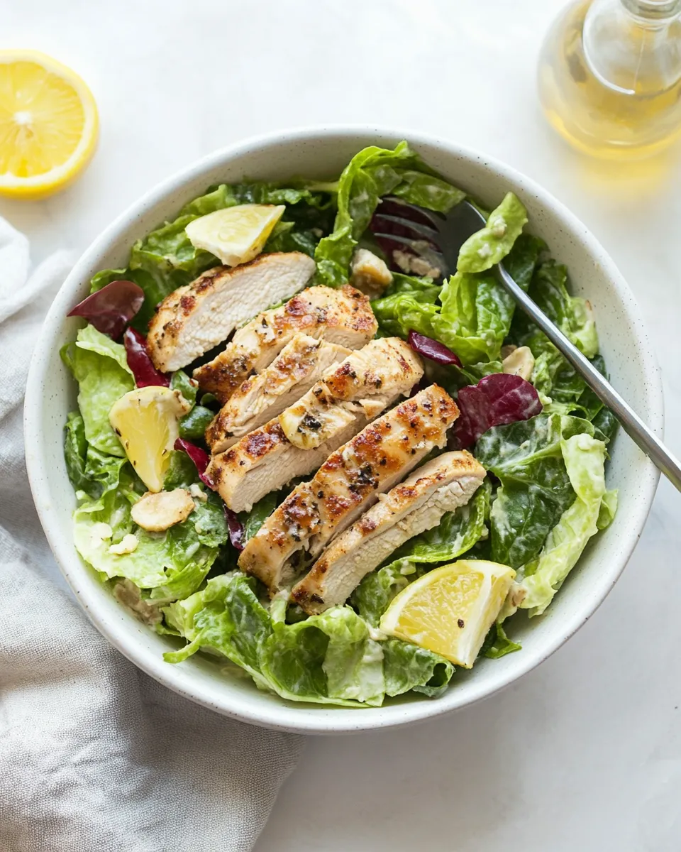 Easy Balsamic Baked Chicken Caesar Salad recipe photo