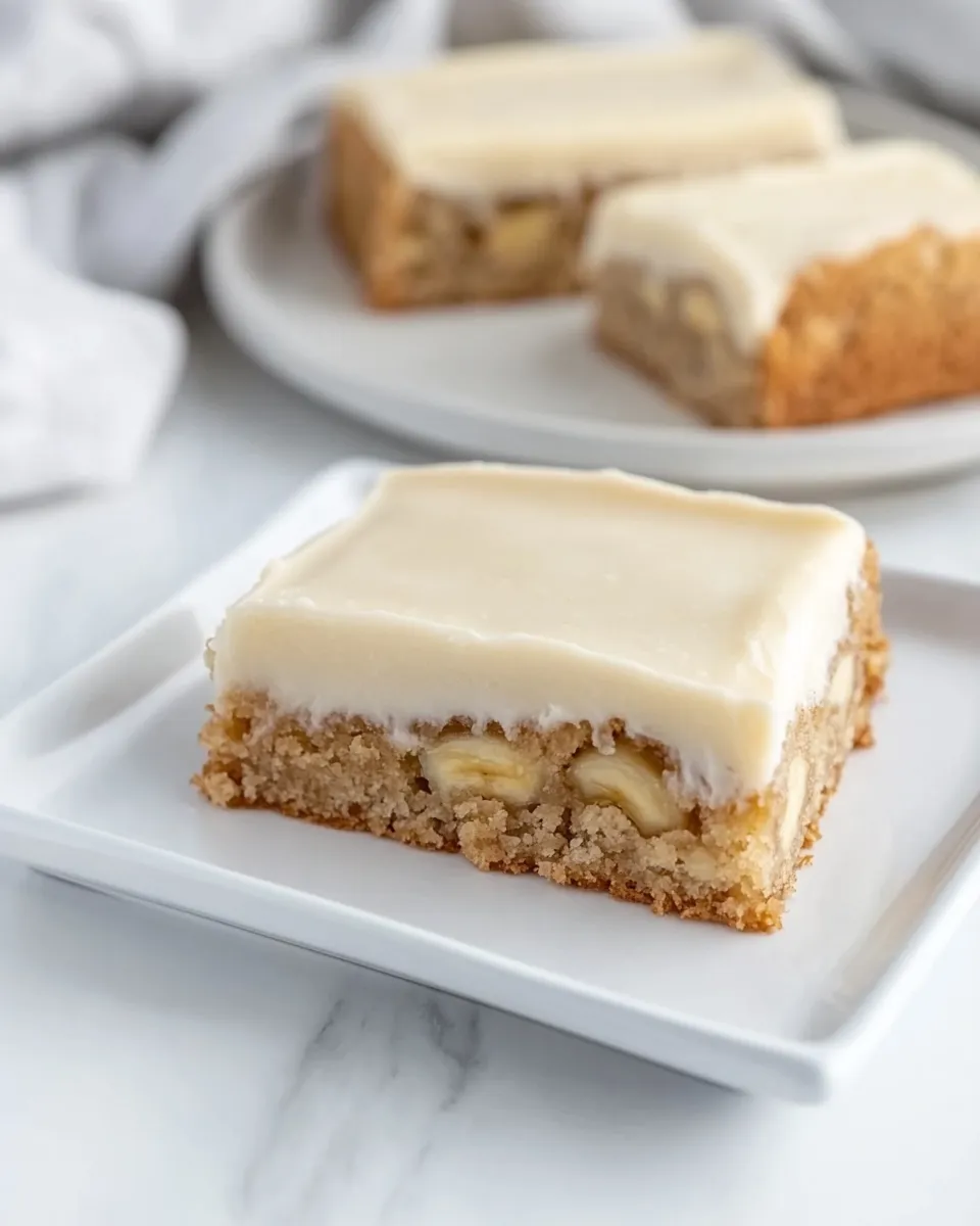 Homemade Banana Bars with Cream Cheese Frosting photo
