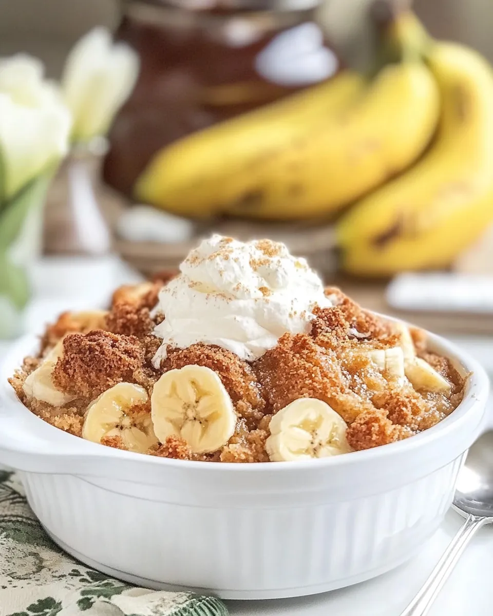 Delicious Banana Bread Cobbler food shot