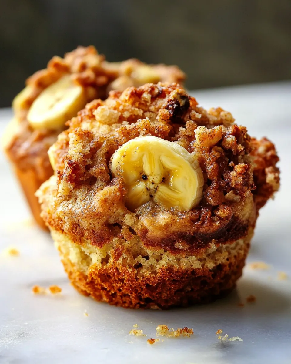 Delicious Banana Bread Streusel Muffins food shot