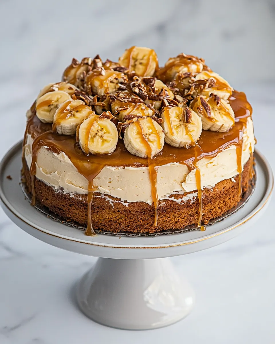 Homemade Banana Cake with Salted Caramel Frosting photo