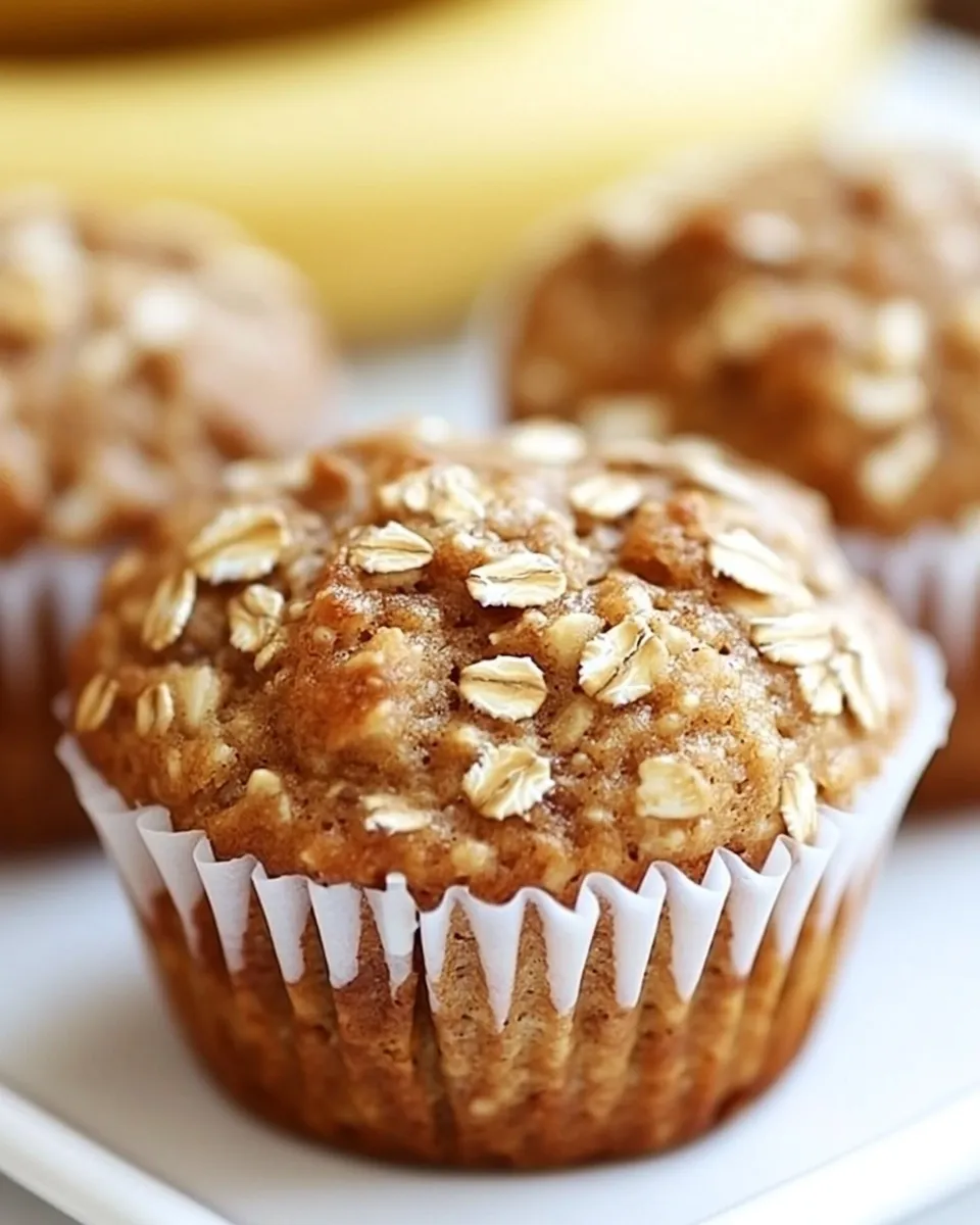 Classic Banana Oatmeal Raisin Muffins dish photo