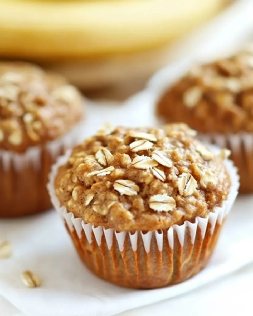 Easy Banana Oatmeal Raisin Muffins food shot