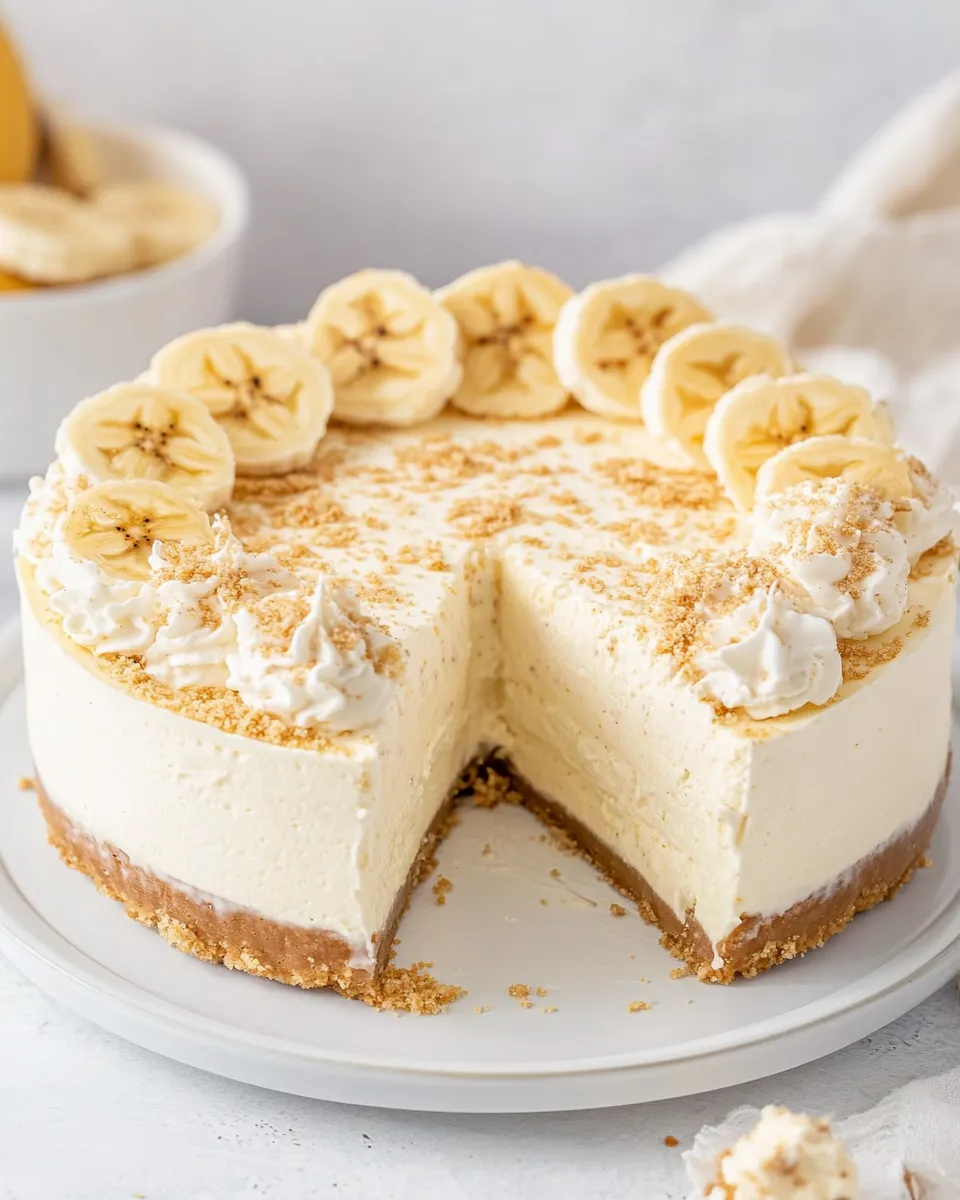 Easy Banana Pudding Cheesecake food shot