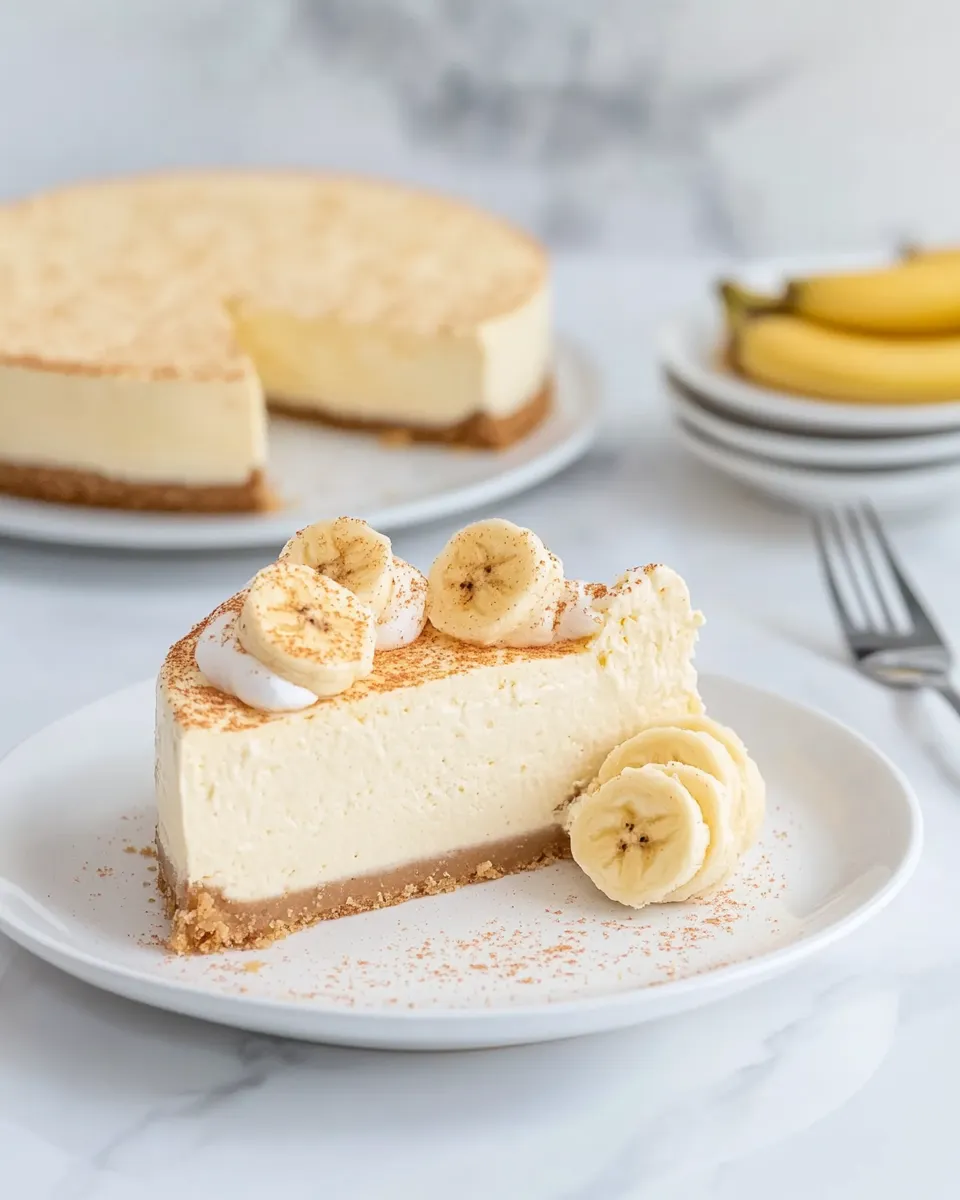 Delicious Banana Pudding Cheesecake plate image