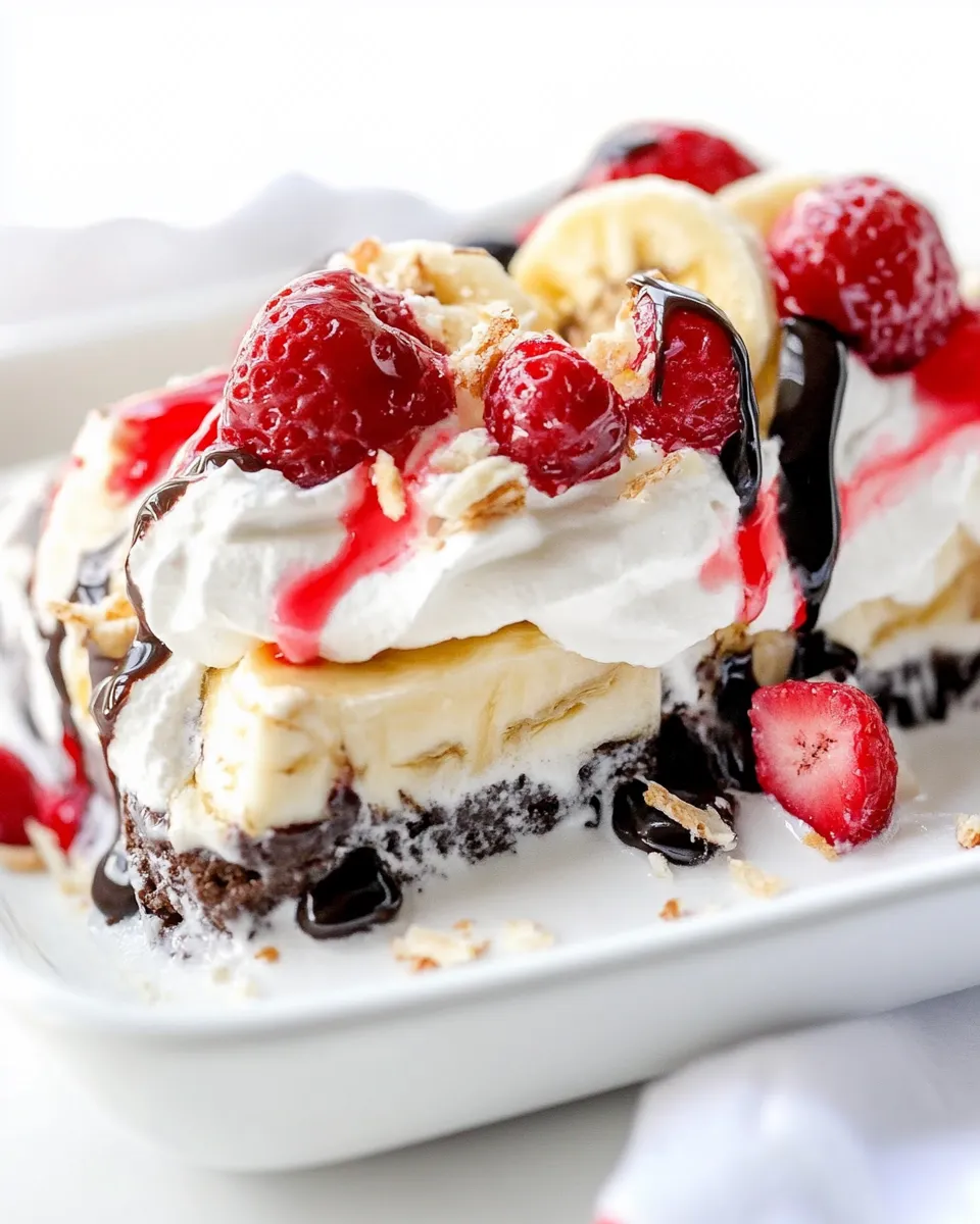 Homemade Banana Split Dessert photo