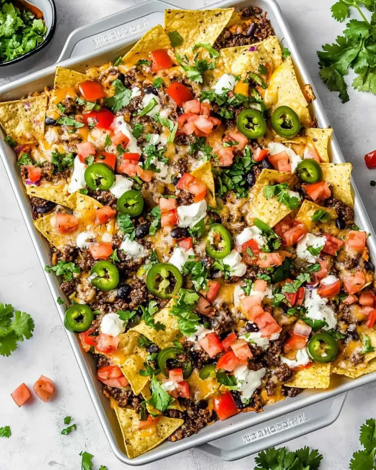 Homemade Beef Sheet Pan Nachos Recipe photo