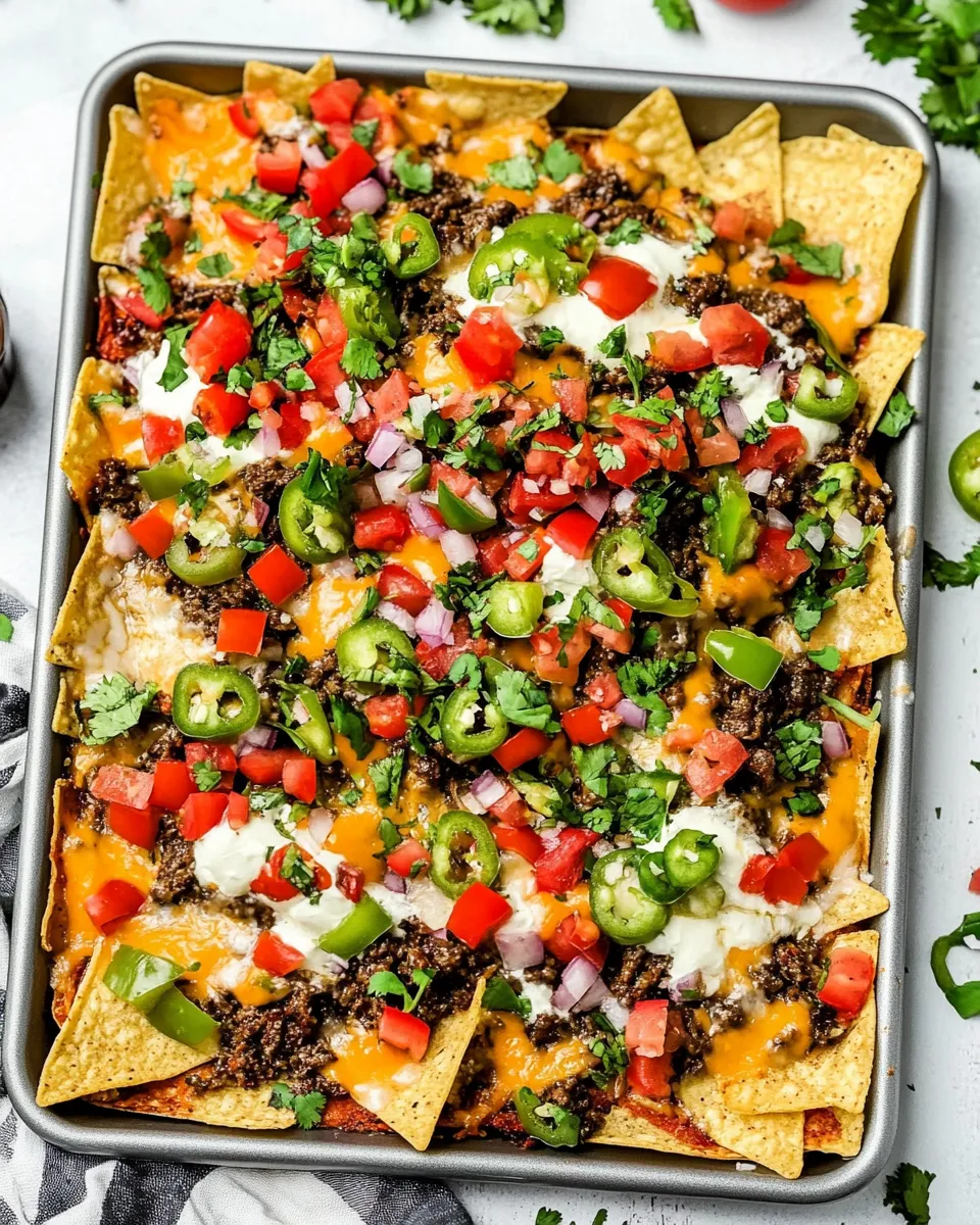 Classic Beef Sheet Pan Nachos Recipe image