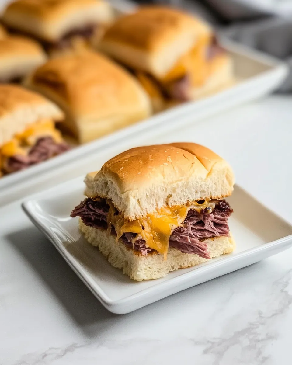 Delicious Beef and Cheddar Sliders (Arbys Copycat) dish photo
