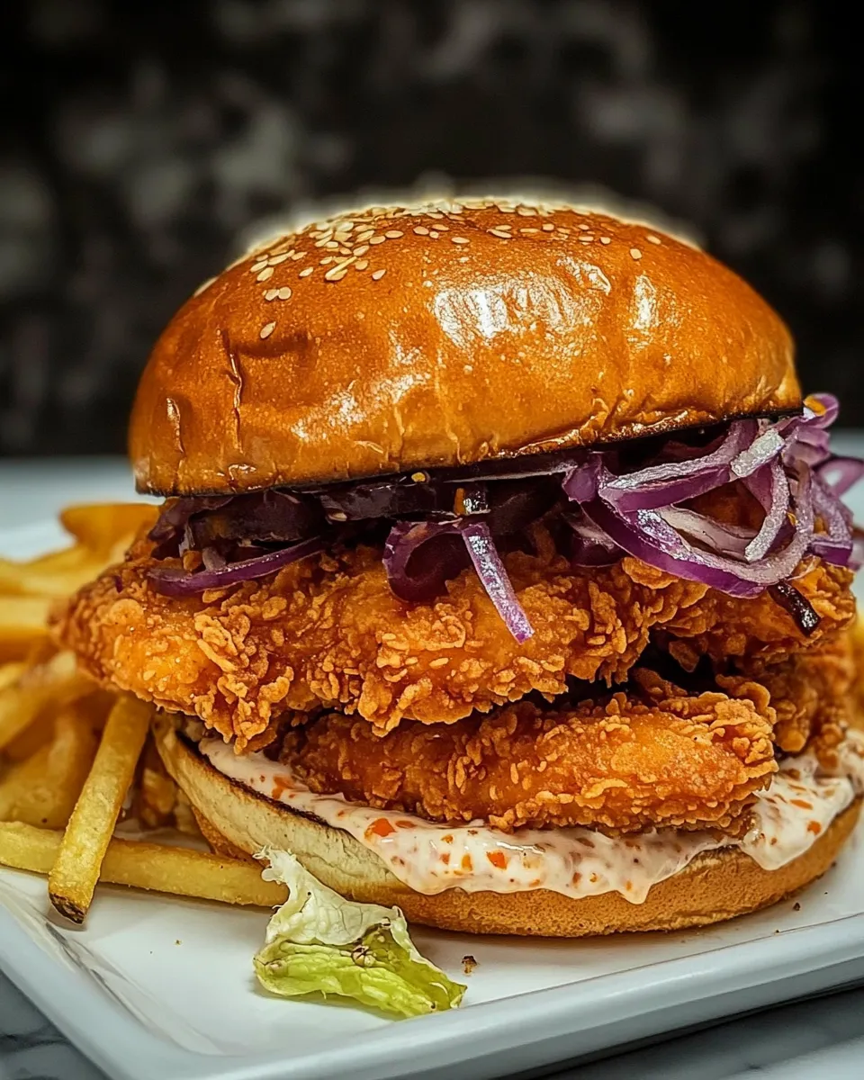 Easy Best Fried Chicken Sandwich food shot