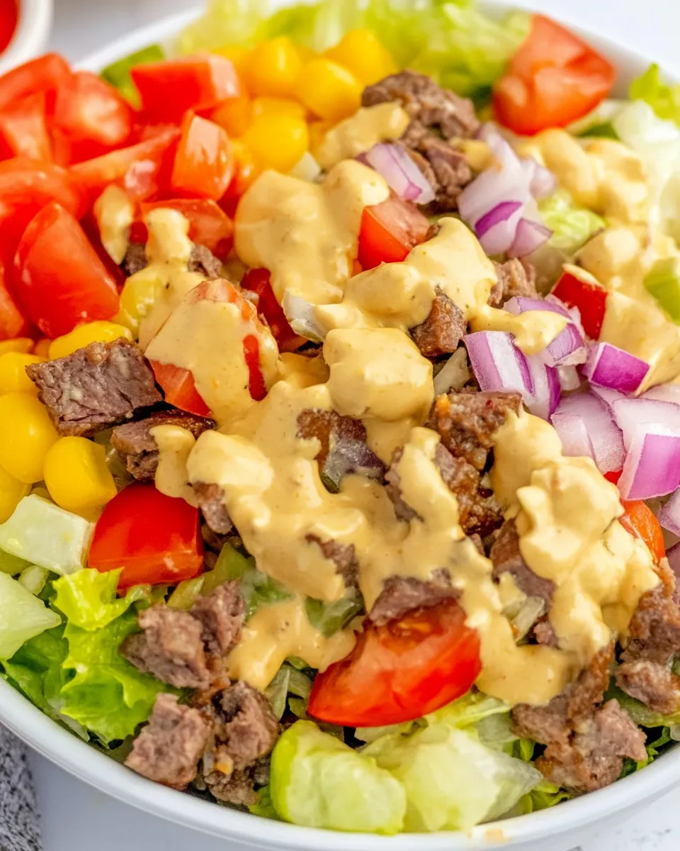 Delicious Big Mac Salad plate image