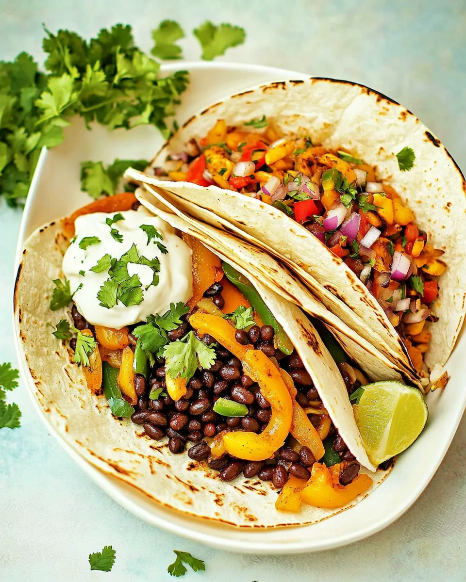 Easy Black Bean Fajitas dish photo