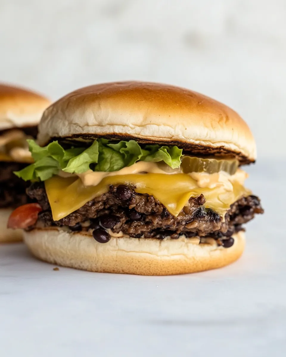 Homemade Black Bean Smashburgers. recipe photo