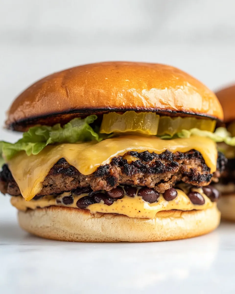 Easy Black Bean Smashburgers. food shot