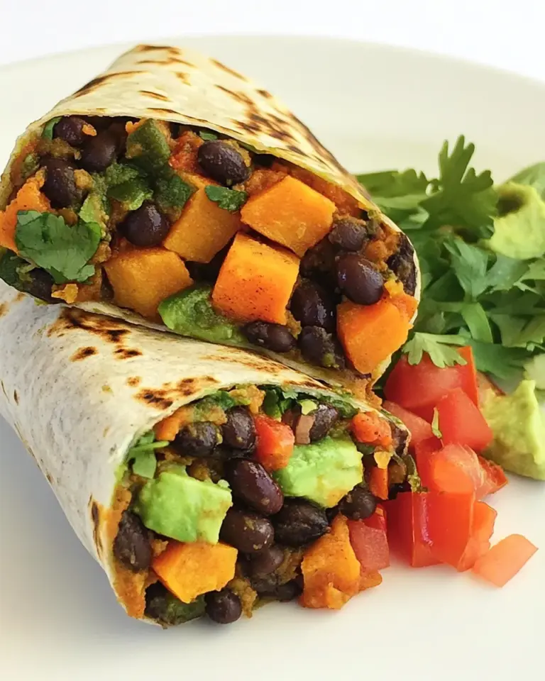 Homemade Black Bean and Sweet Potato Wrap recipe photo
