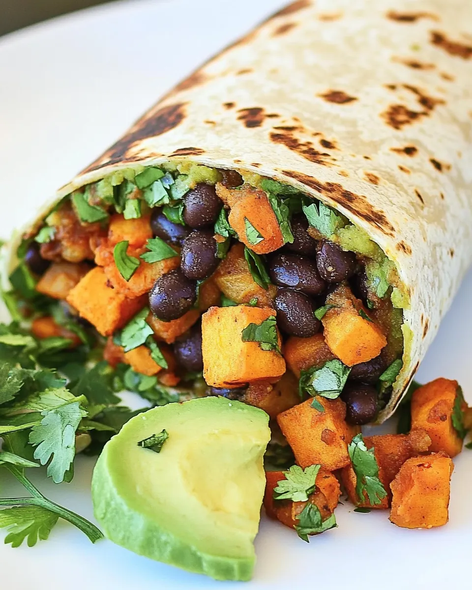 Delicious Black Bean and Sweet Potato Wrap image