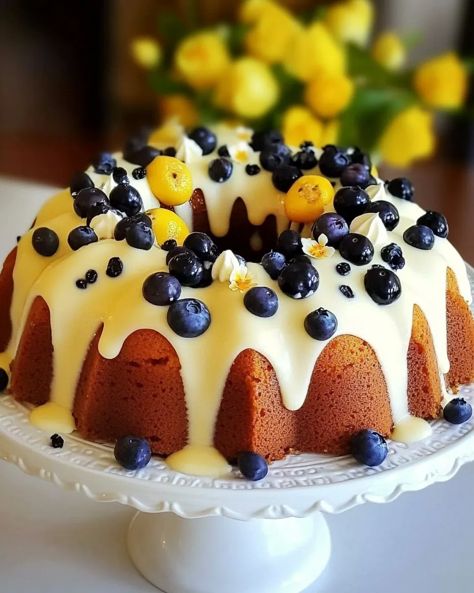 Classic Blueberry Lemon Bundt Cake with Cream Cheese Frosting image