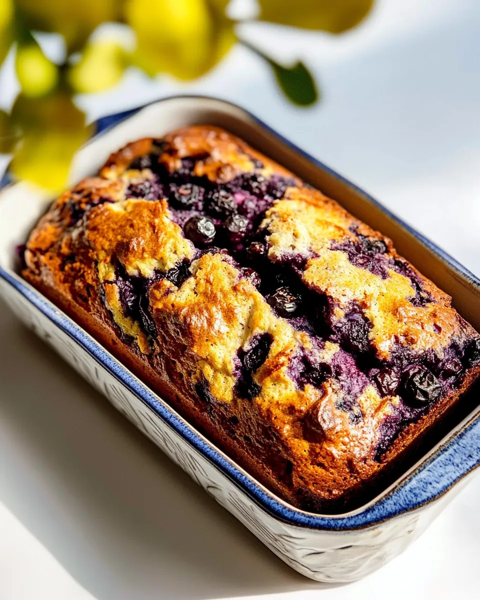 Easy Blueberry Muffin Bread. food shot
