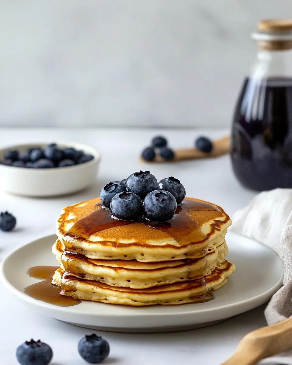 Classic Blueberry Sourdough Pancakes image