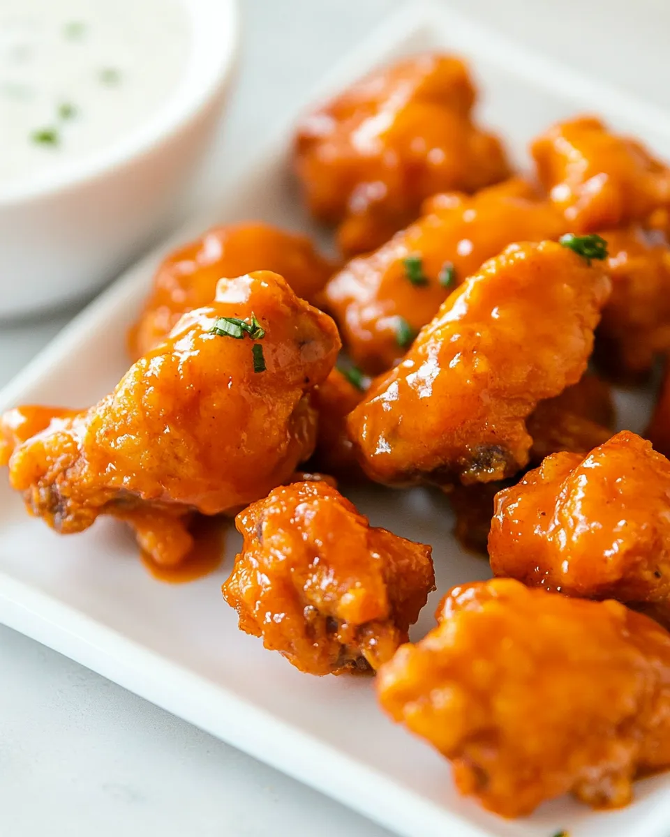 Delicious Boneless Chicken Wings plate image