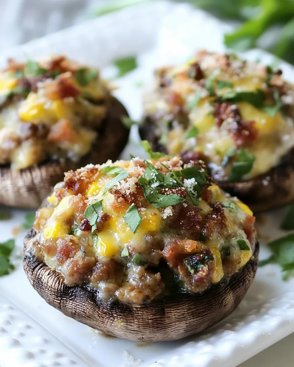 Delicious Breakfast Stuffed Mushrooms dish photo