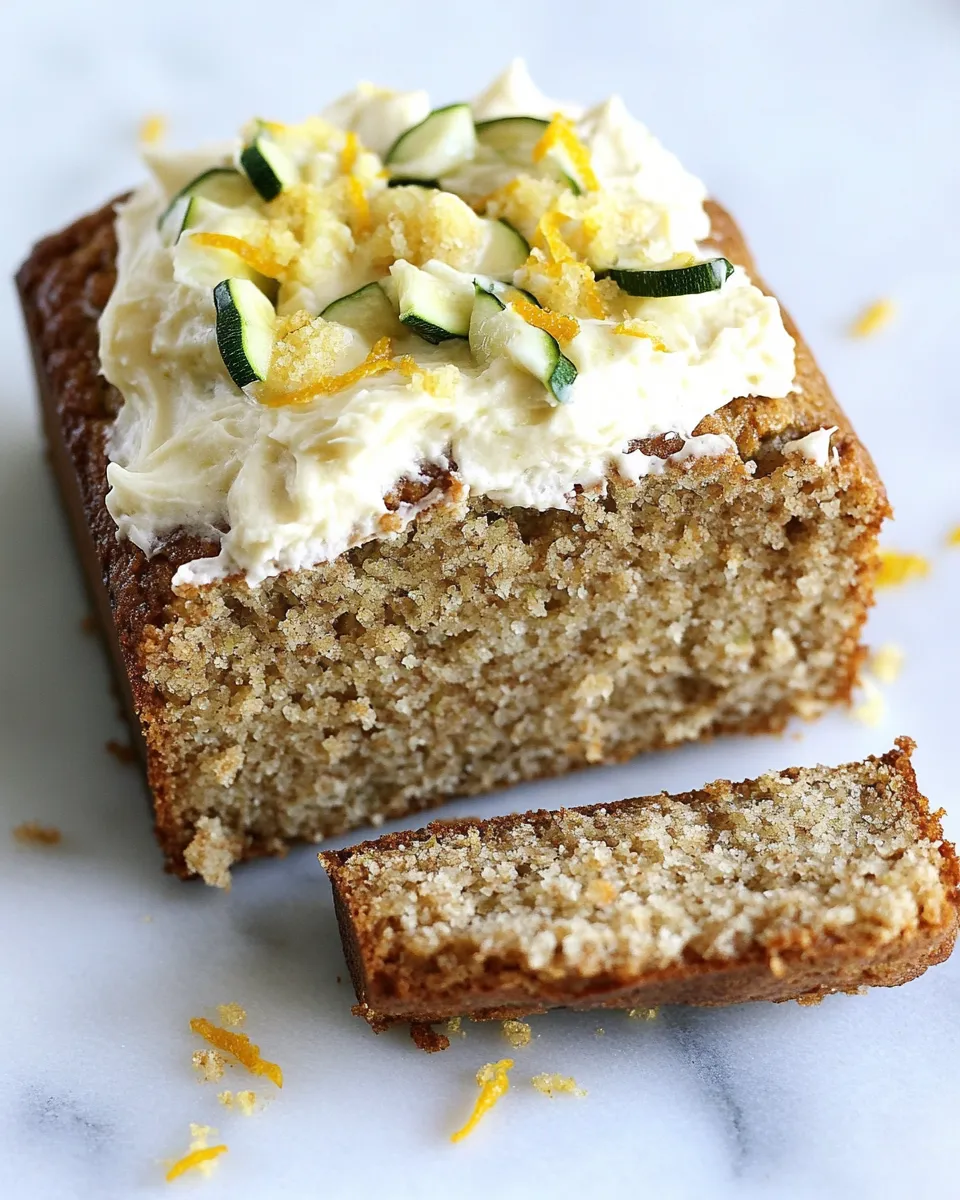 Easy Brown Butter Zucchini Bread with Orange Blossom Ginger Buttercream food shot