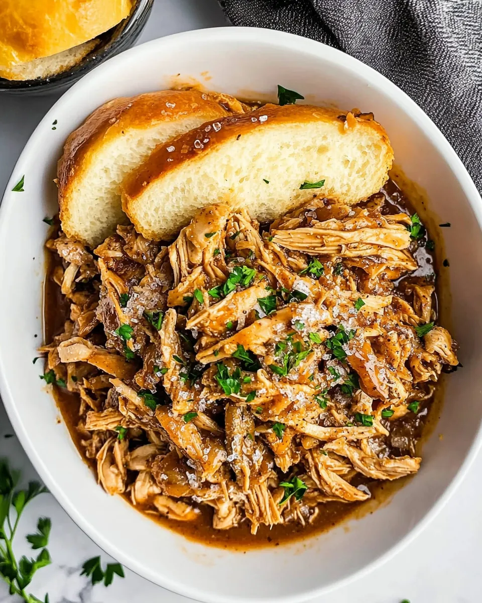 Easy Brown Sugar Pulled Chicken food shot