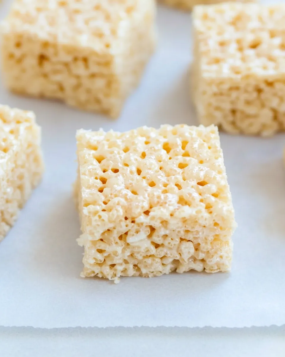 Delicious Browned Butter Rice Krispies Treats food shot