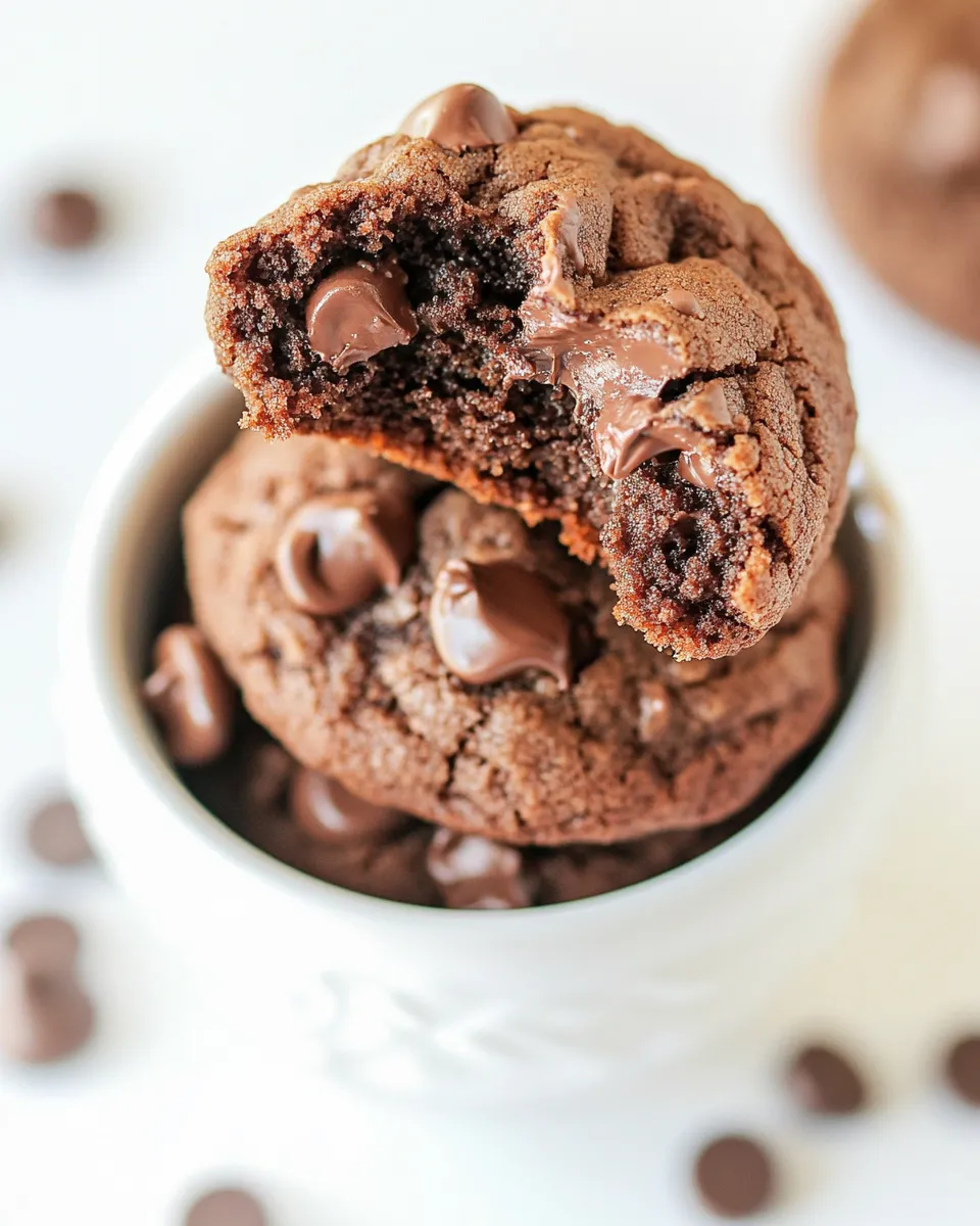 Easy Brownie Batter Cookies food shot