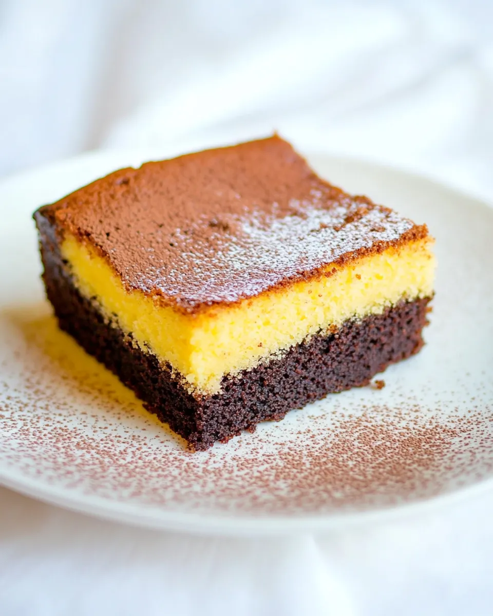 Easy Brownie Butter Cake food shot