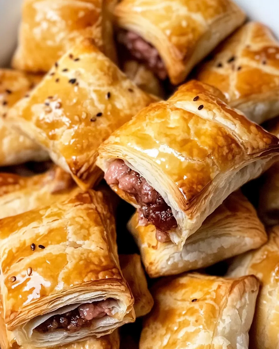Easy Burger Puff Pastry Bites (Oven-Baked or Smoked) food shot