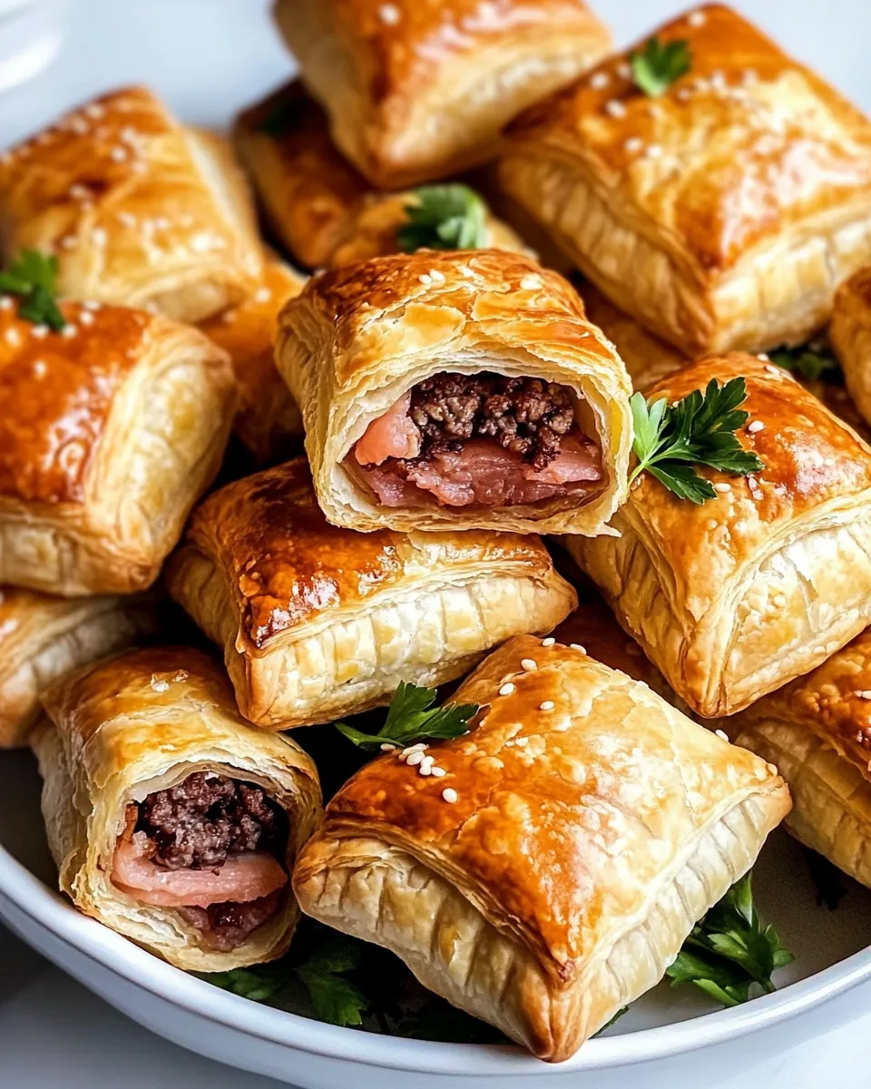 Delicious Burger Puff Pastry Bites (Oven-Baked or Smoked) plate image