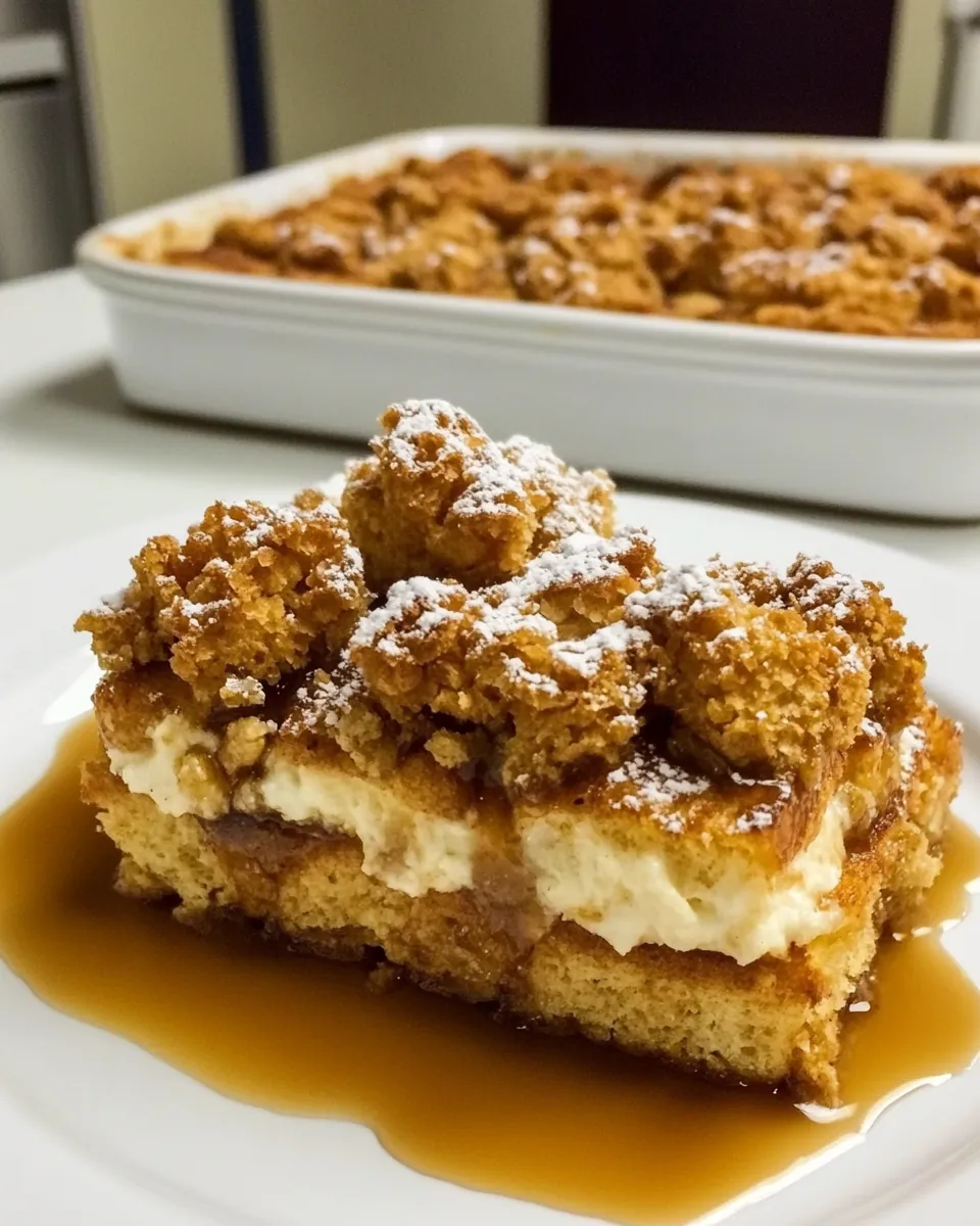 Delicious Butterscotch French Toast Casserole food shot