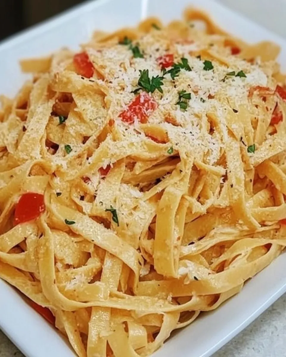 Easy CHICKEN FETTUCCINE food shot