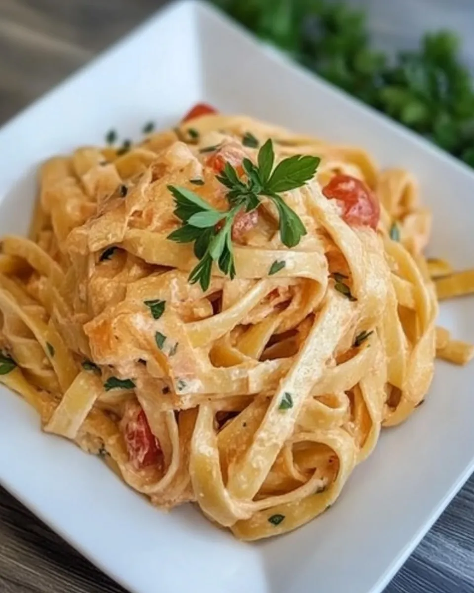 Delicious CHICKEN FETTUCCINE plate image