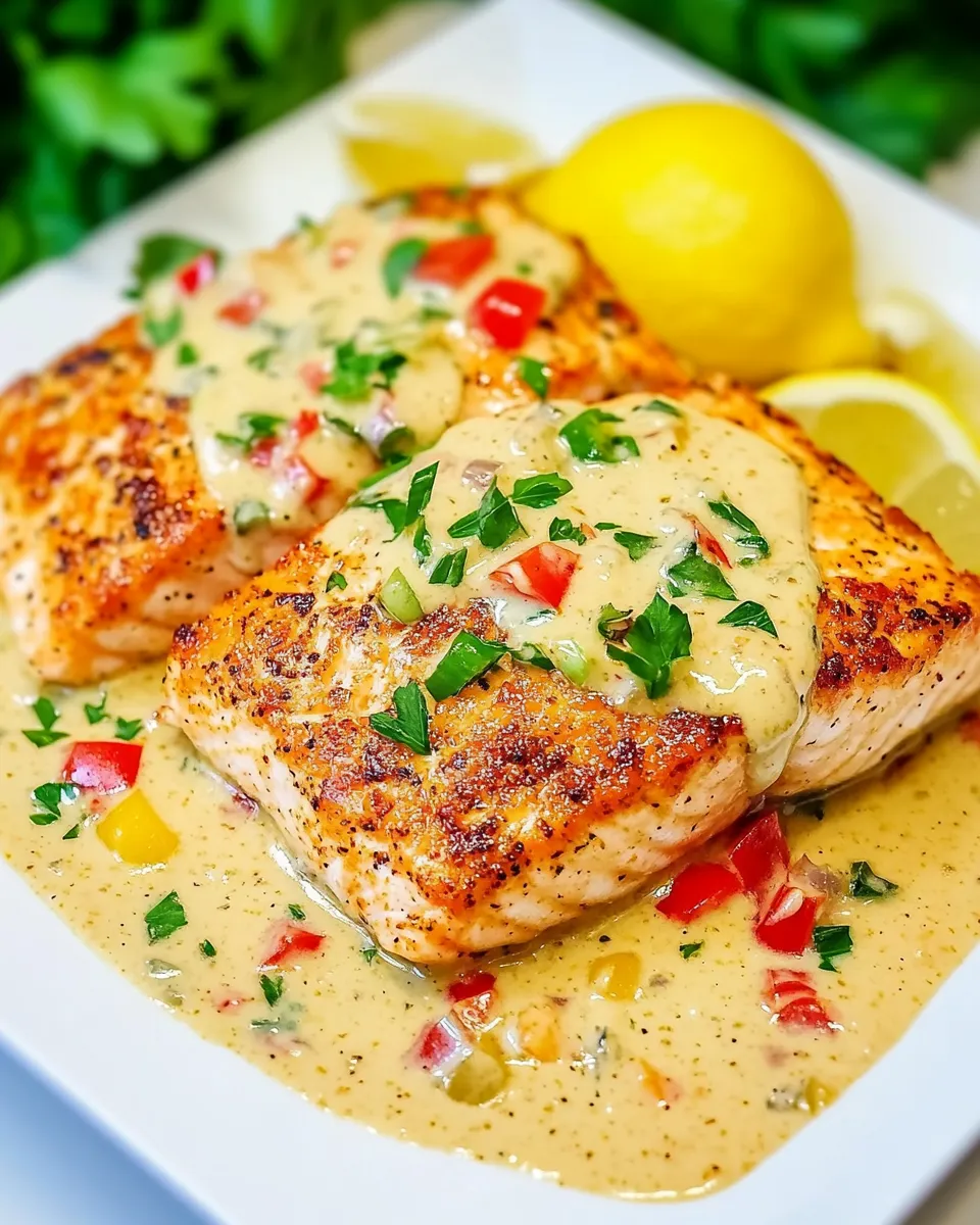 Classic Cajun Salmon with Creamy Parmesan Sauce dish photo