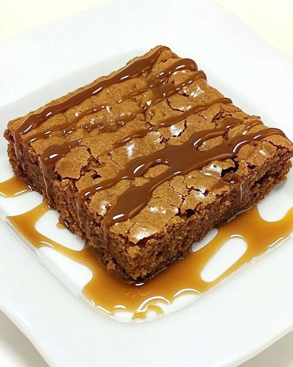 Delicious Caramel Chocolate Blondies Recipe food shot