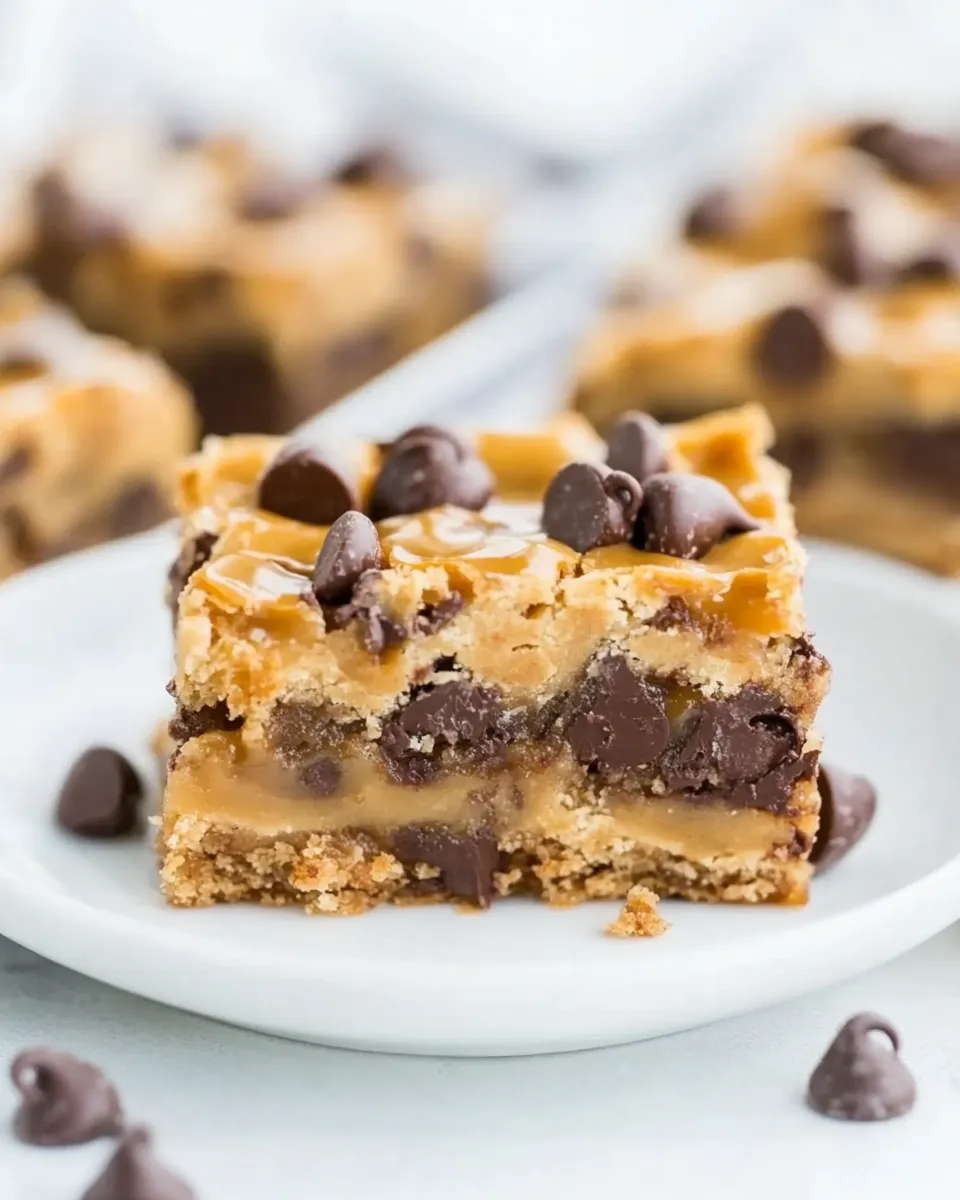 Classic Caramel Peanut Butter Chocolate Chip Gooey Bars image