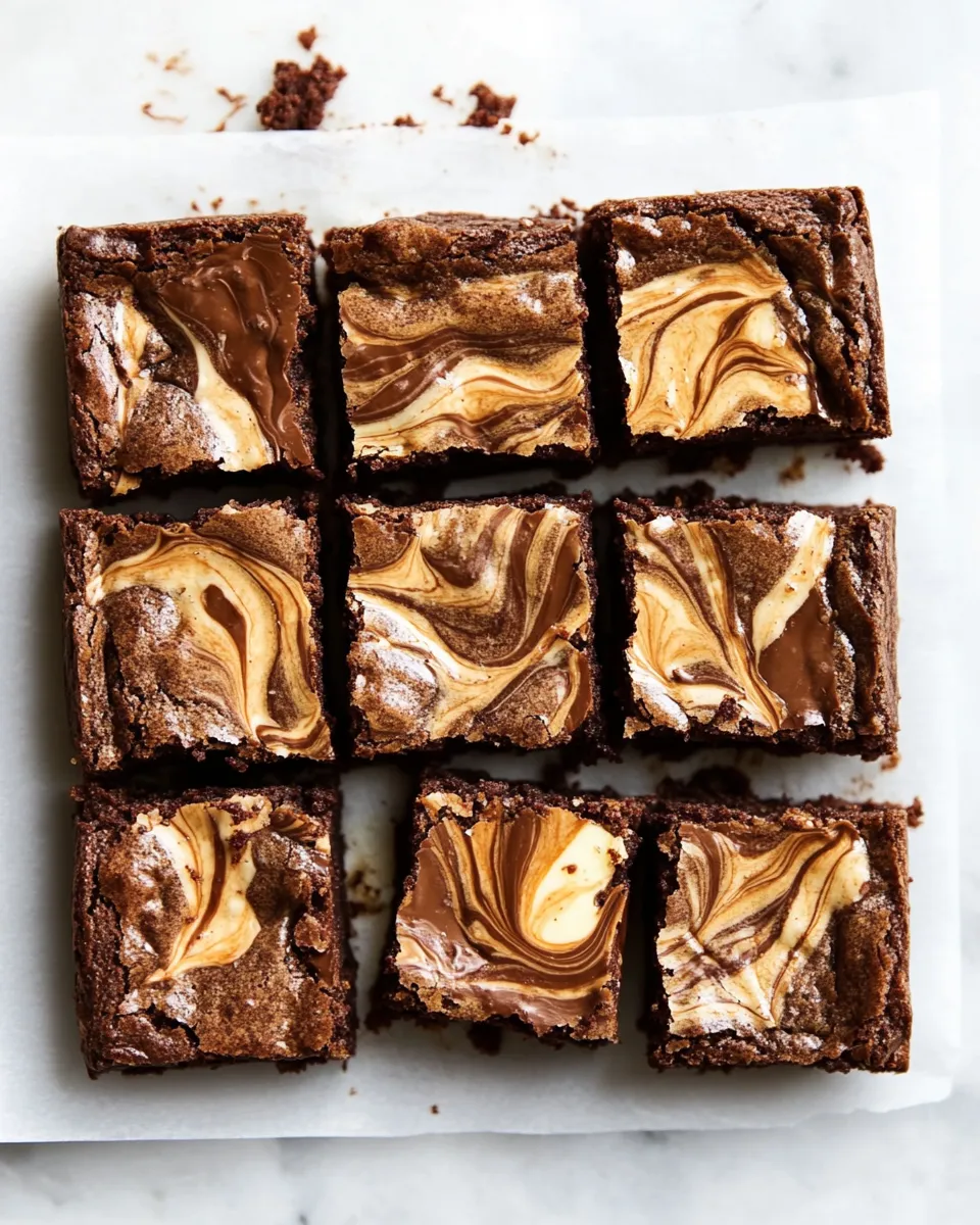 Homemade Caramelized White Chocolate Swirl Brownies food shot