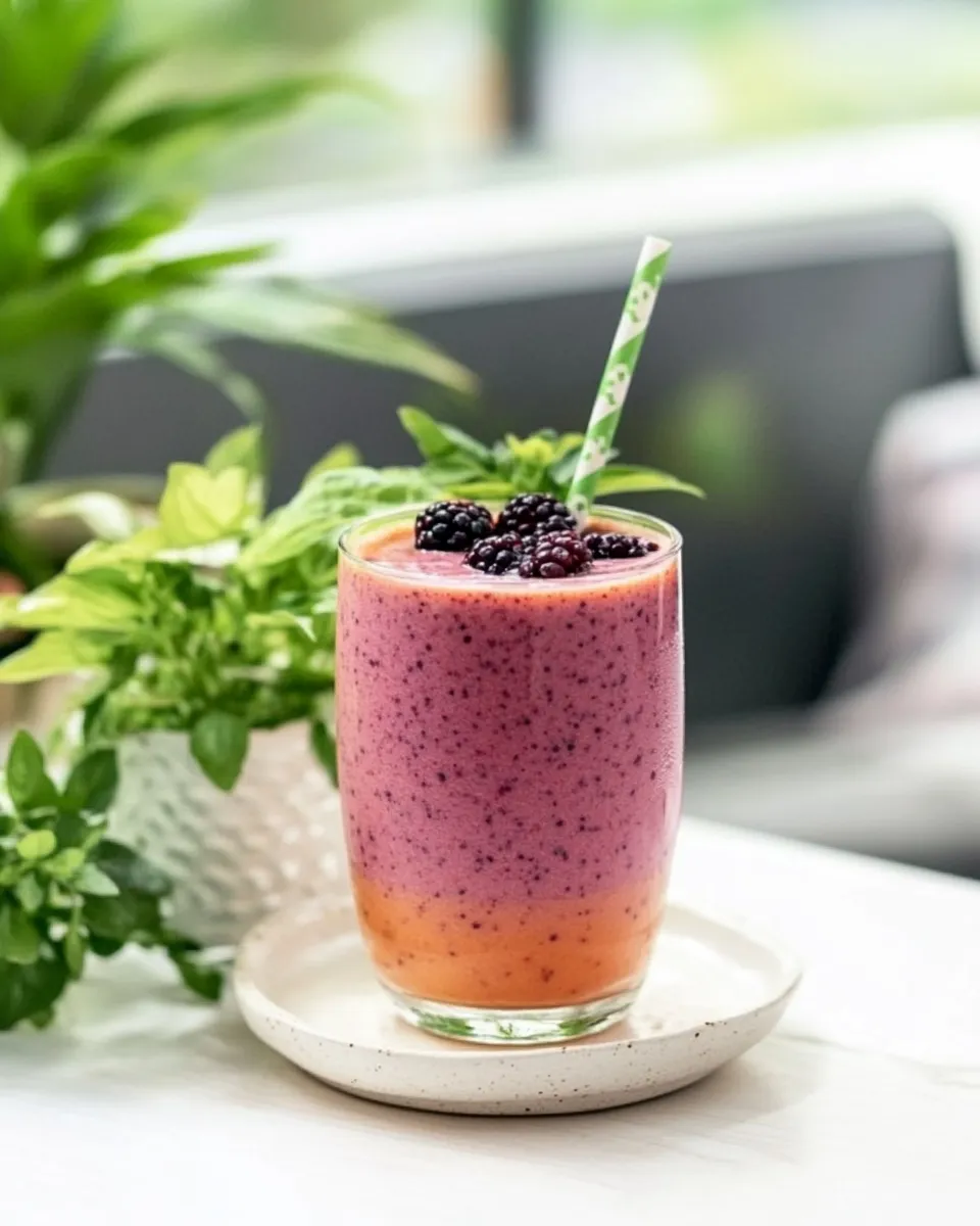 Fresh Carrot Berry Smoothie food shot